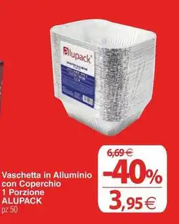 Docks Cash&Carry Vaschetta in Alluminio con Coperchio 1 Porzione ALUPACK pz 50 offerta
