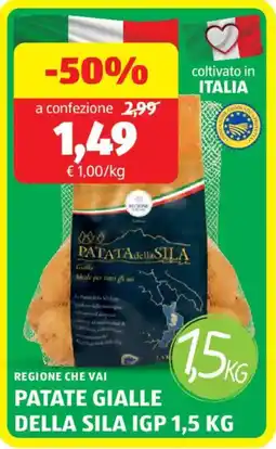 ALDI Regione che vai patate gialle della sila IGP offerta