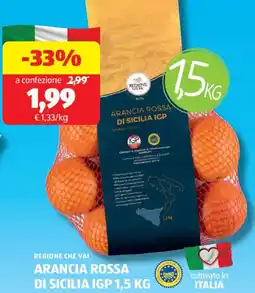 ALDI Regione che vai arancia rossa di sicilia IGP offerta