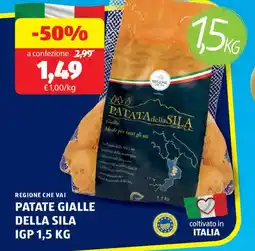 ALDI Regione che vai patate gialle della sila IGP offerta