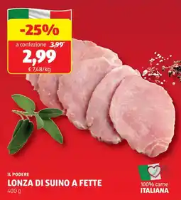 ALDI Il podere lonza di suino a fette offerta