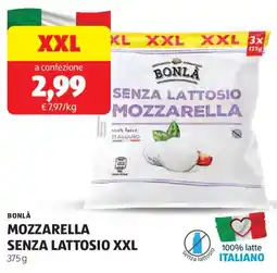 ALDI Bonlà mozzarella senza lattosio XXL offerta