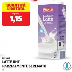 ALDI Milsani latte uht parzialmente scremato offerta