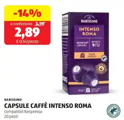 ALDI Barissimo capsule caffè intenso roma offerta