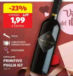 ALDI Costellore primitivo puglia IGT offerta