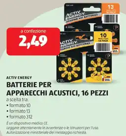 ALDI Activ energy batterie per apparecchi acustici, 16 pezzi offerta