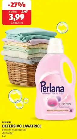 ALDI Perlana detersivo lavatrice offerta