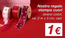 KiK Nastro regalo stampa cuori offerta