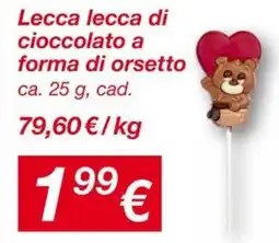 KiK Lecca lecca di cioccolato a forma di orsetto offerta