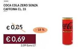 Prezzemolo e Vitale Coca cola zero senza caffeina offerta