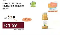Prezzemolo e Vitale Le eccellenze p&v frullato di pere bio offerta