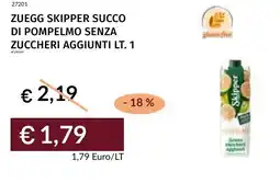 Prezzemolo e Vitale Zuegg skipper succo di pompelmo senza zuccheri aggiunti offerta