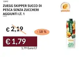 Prezzemolo e Vitale Zuegg skipper succo di pesca senza zuccheri aggiunti offerta