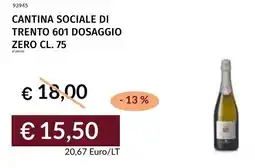 Prezzemolo e Vitale Cantina sociale di trento 601 dosaggio zero offerta
