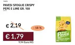 Prezzemolo e Vitale Pavesi sfoglie crispy pepe e lime offerta