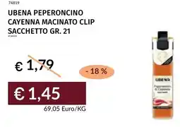 Prezzemolo e Vitale Ubena peperoncino cayenna macinato clip sacchetto offerta