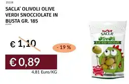 Prezzemolo e Vitale Sacla' olivoli olive verdi snocciolate in busta offerta