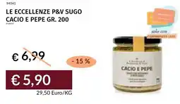 Prezzemolo e Vitale Le eccellenze p&v sugo cacio e pepe offerta