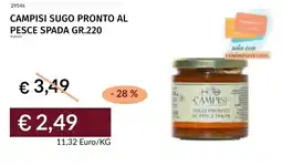 Prezzemolo e Vitale Campisi sugo pronto al pesce spada offerta