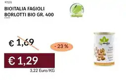 Prezzemolo e Vitale Bioitalia fagioli borlotti bio offerta