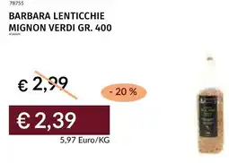 Prezzemolo e Vitale Barbara lenticchie mignon verdi offerta