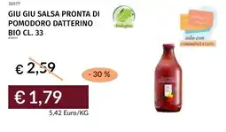 Prezzemolo e Vitale Giu giu salsa pronta di pomodoro datterino bio offerta