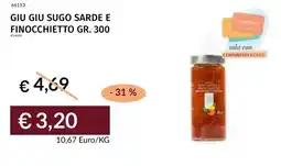 Prezzemolo e Vitale Giu giu sugo sarde e finocchietto offerta