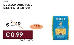 Prezzemolo e Vitale De cecco conchiglie rigate N. 50 offerta