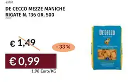 Prezzemolo e Vitale De cecco mezze maniche rigate N. 136 offerta