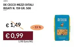 Prezzemolo e Vitale De cecco mezzi ditali rigati N. 159 offerta