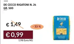 Prezzemolo e Vitale De cecco rigatoni N. 24 offerta