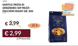 Prezzemolo e Vitale Gentile pasta di gragnano igp mezzi paccheri rigati offerta
