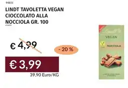 Prezzemolo e Vitale Lindt tavoletta vegan cioccolato alla nocciola offerta