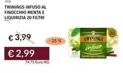 Prezzemolo e Vitale Twinings infuso al finocchio menta e liquirizia 20 filtri offerta