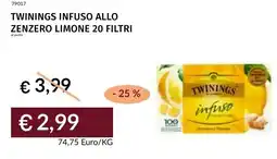 Prezzemolo e Vitale Twinings infuso allo zenzero limone 20 filtri offerta