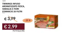 Prezzemolo e Vitale Twinings infuso aromatizzato pesca, vaniglia e fiori d'arancio 20 filtri offerta