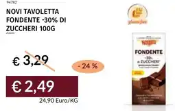 Prezzemolo e Vitale Novi tavoletta fondente -30% di zuccheri offerta