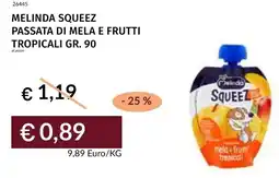 Prezzemolo e Vitale Melinda squeez passata di mela e frutti tropicali offerta