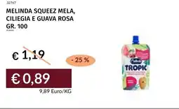 Prezzemolo e Vitale Melinda squeez mela, ciliegia e guava rosa offerta