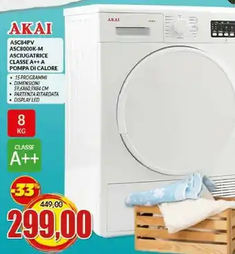 Asc84pv asc8000k-m asciugatrice classe a++ a pompa di calore