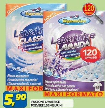Risparmio Casa Fustone lavatrice polvere 120 misurini offerta