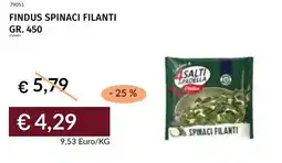 Prezzemolo e Vitale Findus spinaci filanti offerta