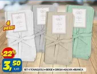 Risparmio Casa Set 4 tovaglioli offerta
