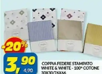Risparmio Casa Coppia federe stampato white & white offerta