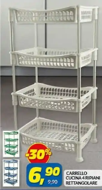 Risparmio Casa Carrello cucina 4 ripiani rettangolare offerta