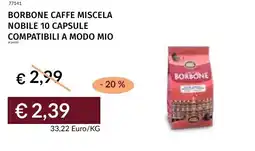 Prezzemolo e Vitale Borbone caffe miscela nobile 10 capsule compatibili a modo mio offerta