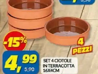 Risparmio Casa Set 4 ciotole in terracotta offerta