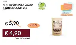Prezzemolo e Vitale Mimina granola cacao & nocciola offerta