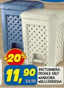 Risparmio Casa Pattumiera pedale 18 lt angora/ blu ardesia offerta