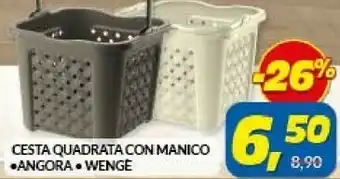Risparmio Casa Cesta quadratacon manico angora offerta